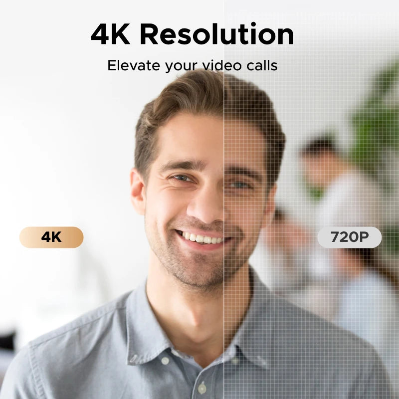 【RU】UGREEN 4K FHD 1080P Webcam 8MP for PC, PDAF Auto Focus, Dual AI Noise-Cancelling Mics, Web cam for Zoom/Teams/Google Meet
