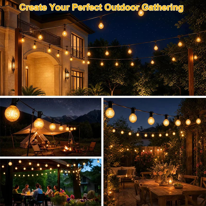 ចង្កៀងព្យួរជញ្ជាំង LED បែប Retro G40 ខ្សែ IP44 ធន់នឹងទឹក ធ្វើពីទឹកកក ពេជ្រ E12 កញ្ចក់ពណ៌លឿង ភ្ជាប់ខាងក្រៅ អំពូលតុបតែងសួនច្បារ