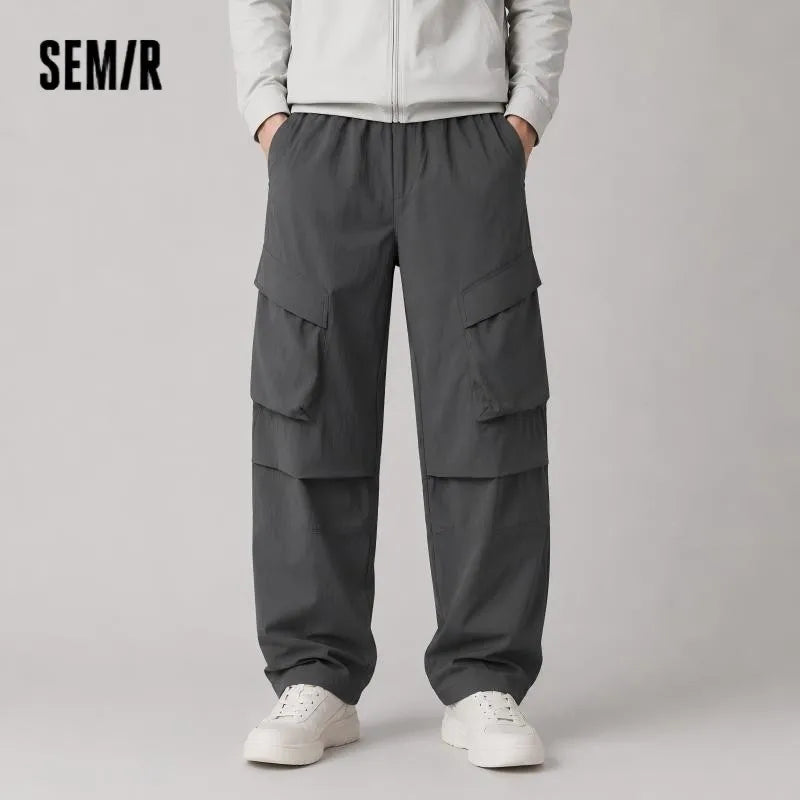 Semir Men Pants Cool Quick Dry Knee Pleated Workwear Curved Long Pants 2026 Summer Loose Straight Casual