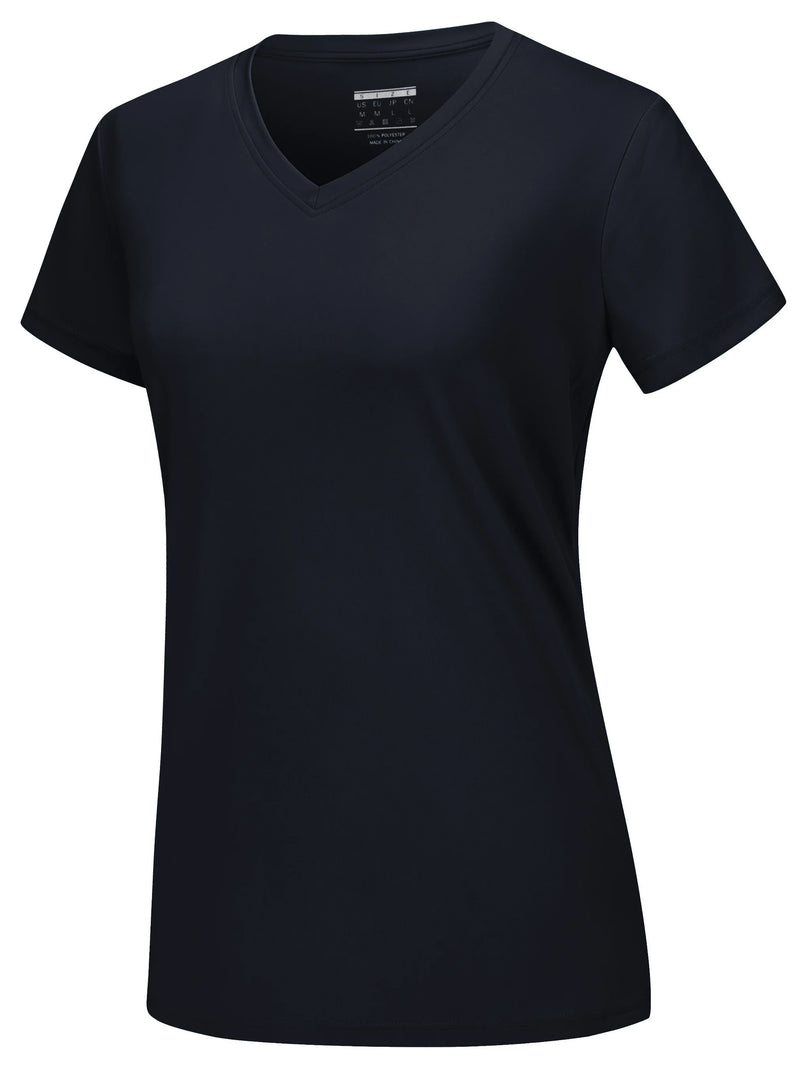 TACVASEN UPF 50+ Summer Sun Protection V-Neck T-shirts Womens Short Sleeve T-shirts Breathable Lightweight Quick Dry Shirts Tops