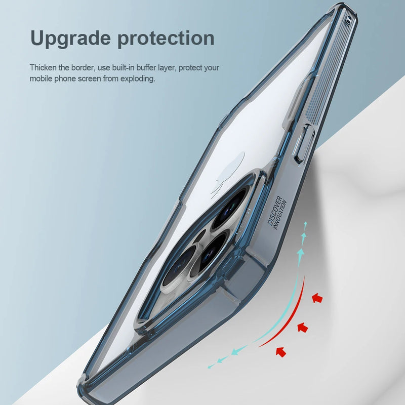 For iPhone 15 Pro Max NILLKIN Nature TPU Pro Case For iPhone 15 /15 Pro Shockproof Full Lens Protection Transparent Cover