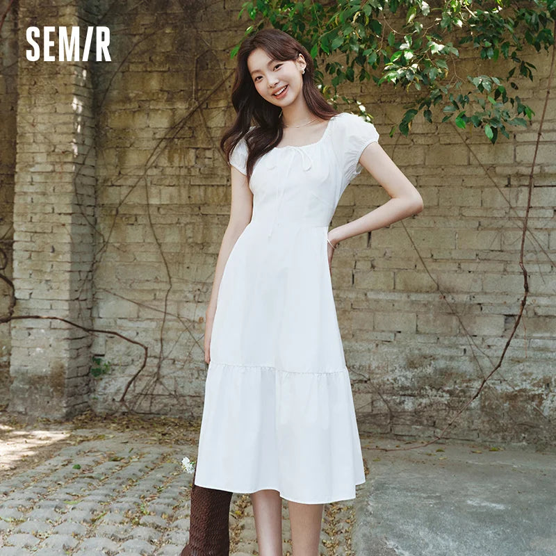 Semir Elegant Dress Women Gentle Summer 2025 New Bowknot U Neck Long Maxi Dress for Special Occasions