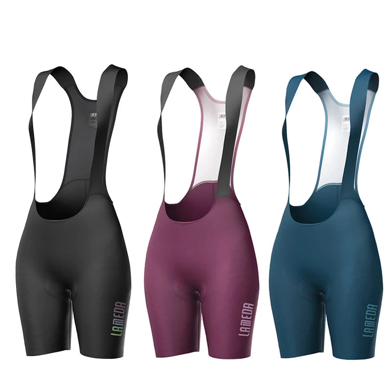 Women High-Waisted Cycling Shorts Road Bike Bib Pants with Shoulder Straps Mountain Racing MTB Shorts Non-slip Biking Clothing