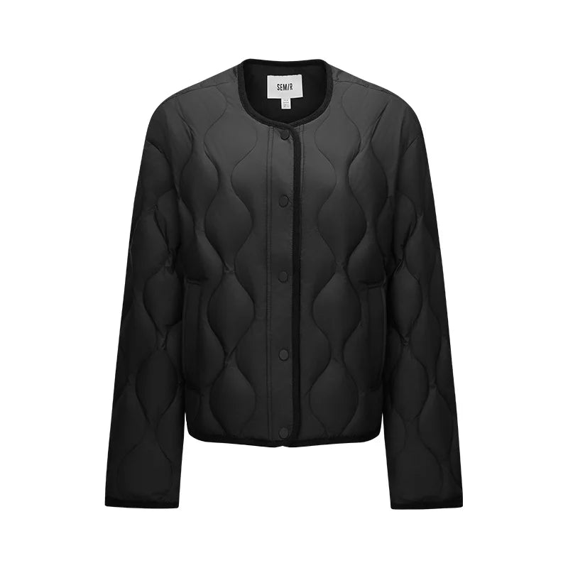 Semir Women Down Jacket Water Repellent Lightweight Build 90 Percent Down Fill Crew Neck Loose Fit 2026 Winter Clean Design
