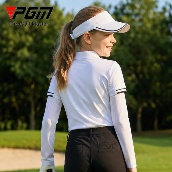 PGM Children's Golf Long Sleeve T-shirt Summer Ice Silk Moisture Absorbing Quick Drying Youth Top Clothes YF908