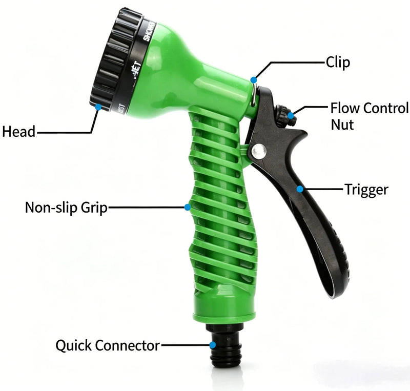 Multifunctional Plastic Garden Watering Spray Gun for Agricultural Irrigation Car Washing - Adjustable Nozzle Garden Tool