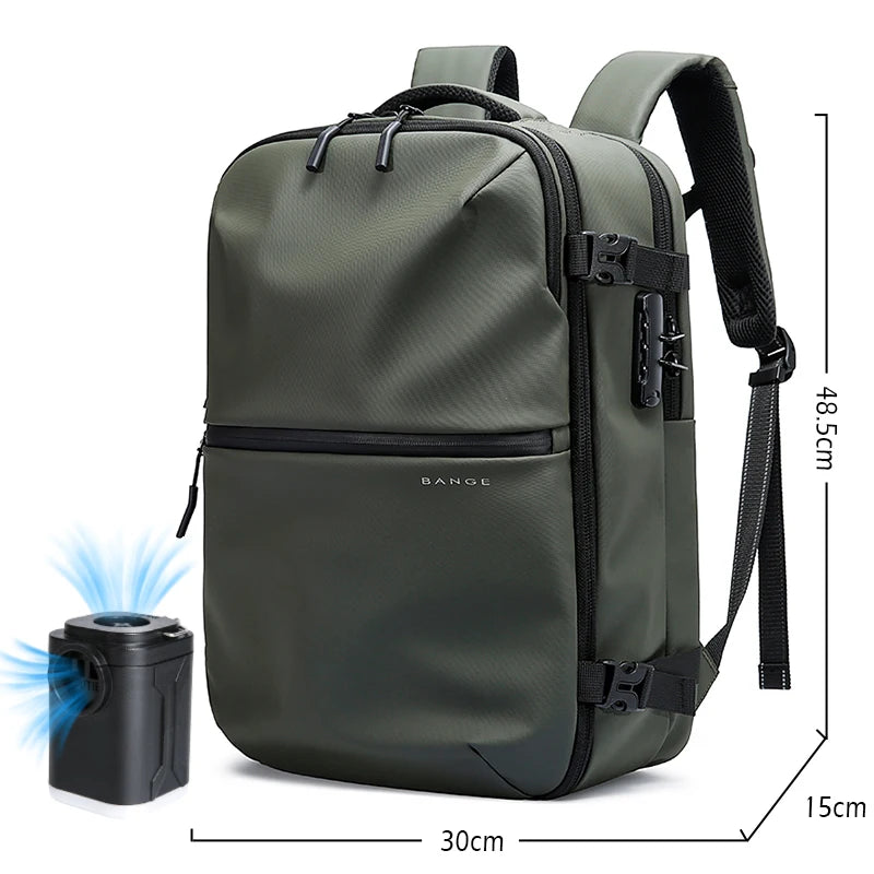 BANGE Anti-Theft Vacuum Compression Backpacks Men Travel Backpack Lock Bag Large Capacity 16 Laptop Bags For School Cabin Bags