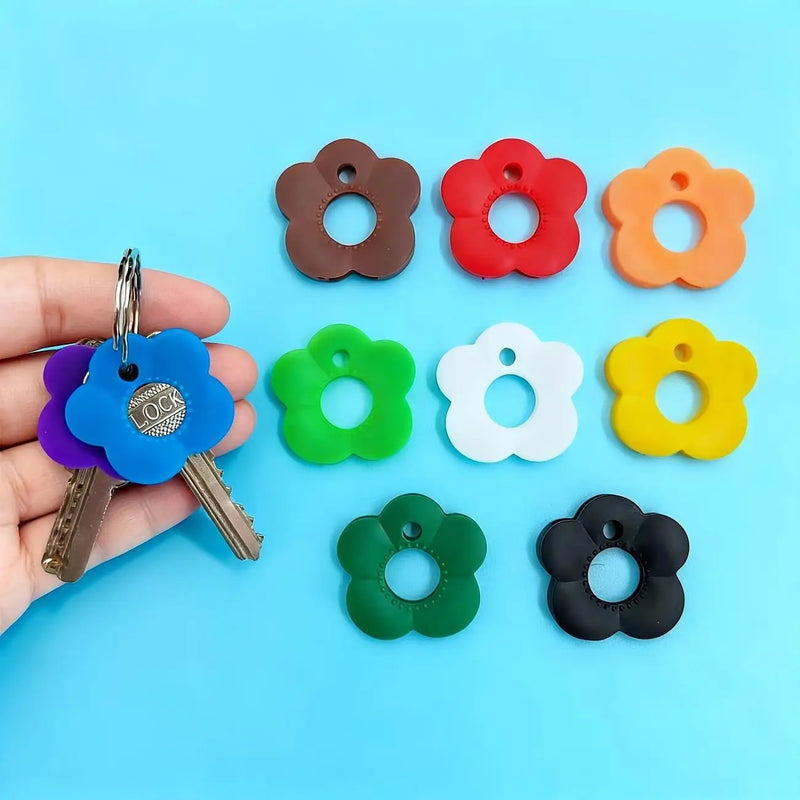 6pcs Colorful Retractable Keychains, 3cm Silicone Labels for Key Identifier, Home/Office Use
