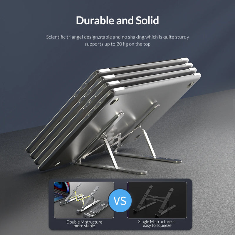 ORICO Laptop Stand Foldable Notebook Holder Portable Adjustable Aluminum Computer Monitor Holder for MacBook Tablet Base Stand