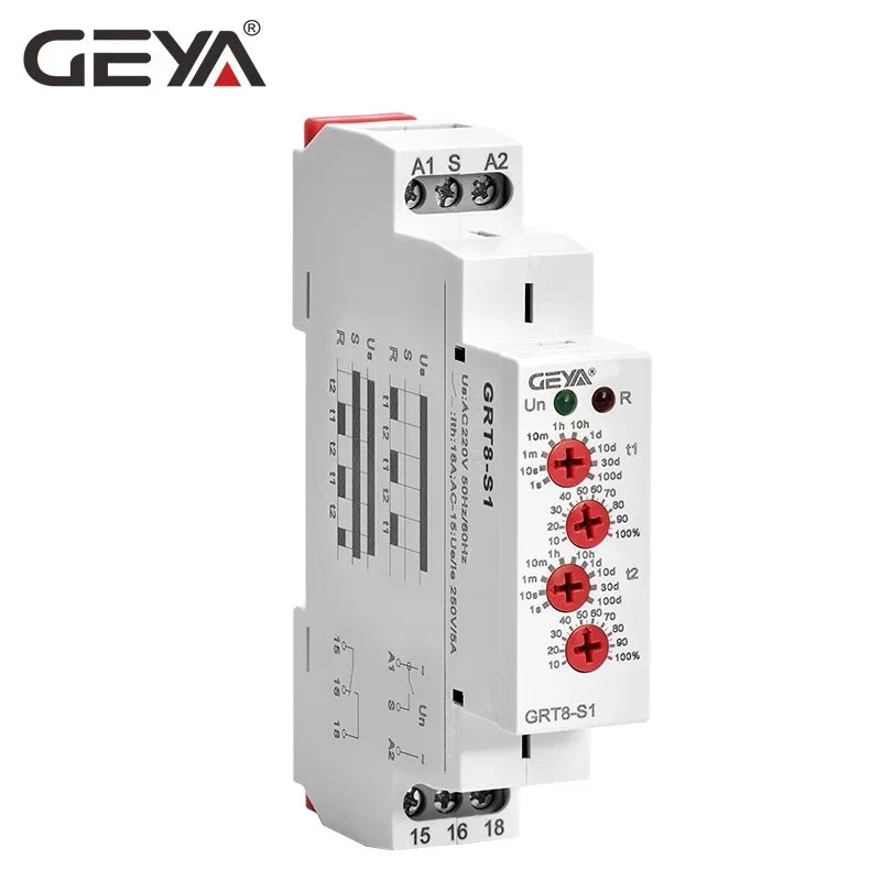GEYA Asymmetric Cycle Time Relay SPDT 220V 16A  AC/DC12V-240V Electronic Repeat Relay