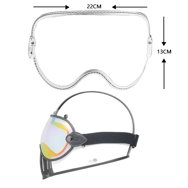 ORZ retro helmet goggles four 3/4 helmet bubble full face all season goggles motorcycle semi covered helmet lens