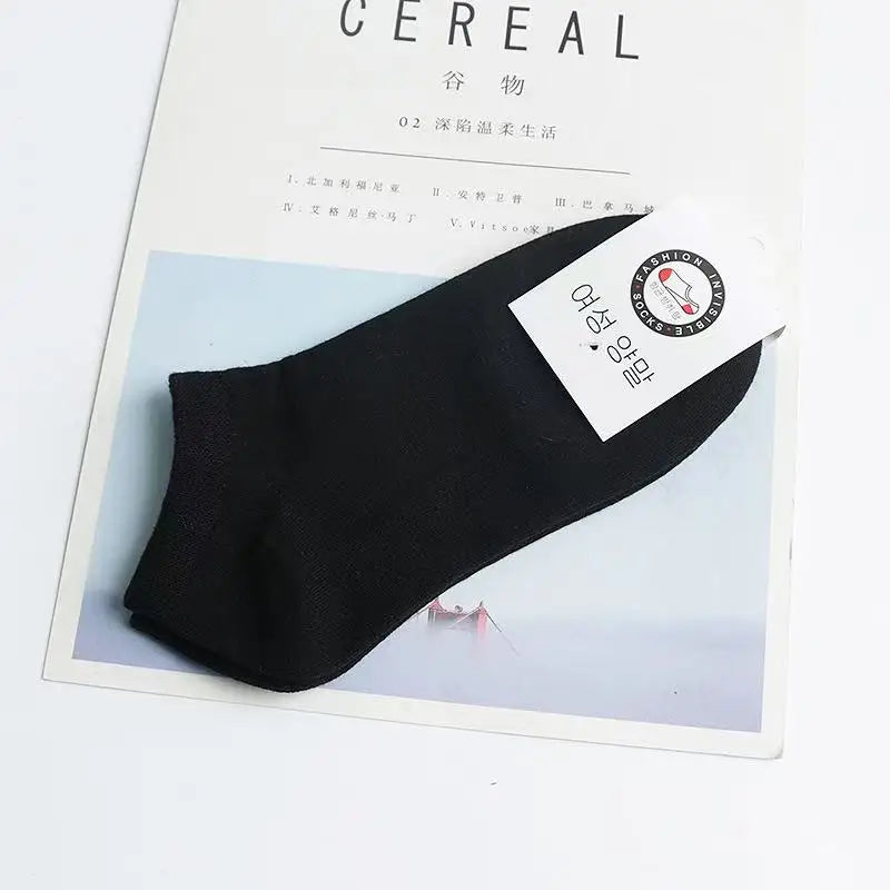 Men Women Cotton No Show Boat Socks Solid Black White Thin Breathable Sweat Wicking Low Cut Ankle Socks Spring Summer Wholesale