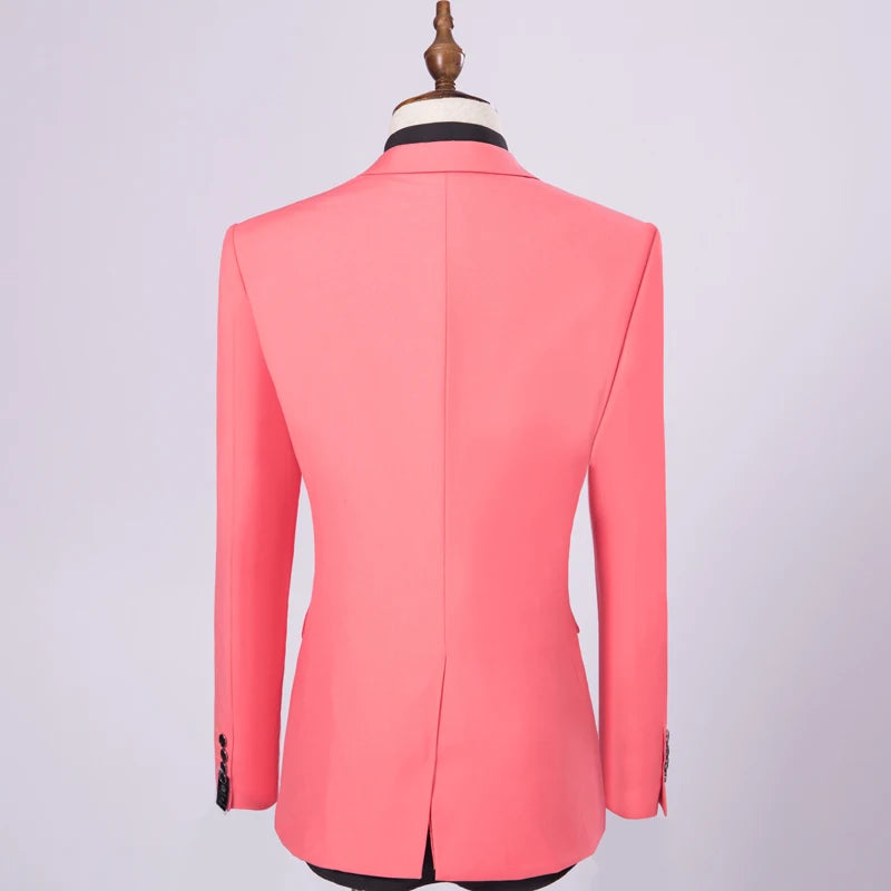 Men's Dark Green Suit Two-Piece, Asian Sizes Slim Dress Jacket and Pants,Wedding / Party Blazer Coat+Trousers Red Blue Black