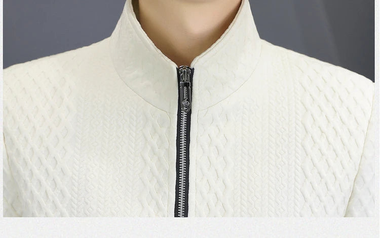 2026 Spring New Arrival Men's Long-Sleeve Jacket Zipper-Front Stand Collar Coat Asian Sizes Available in Black and Beige