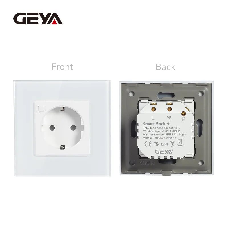GEYA Wifi EU Socket With 20W Type-C USB Interface Fast Charging Ports Smart Sockets Support Tuya Smart Life Alexa App 16A