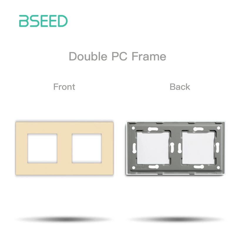 BSEED Mechanical Button Switch 1/2/3Gang 1/2Way USB Type-C Charge Port Wall Power Outlet DIY Function Part Plastic Frame Only