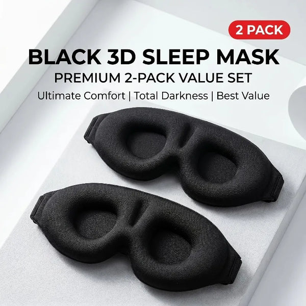2pcs 3D full blackout sleep mask, Yoga Rest Sleep 3D Stereo Eye Mask No Nose Wing Style Travel Sleep Eye Mask
