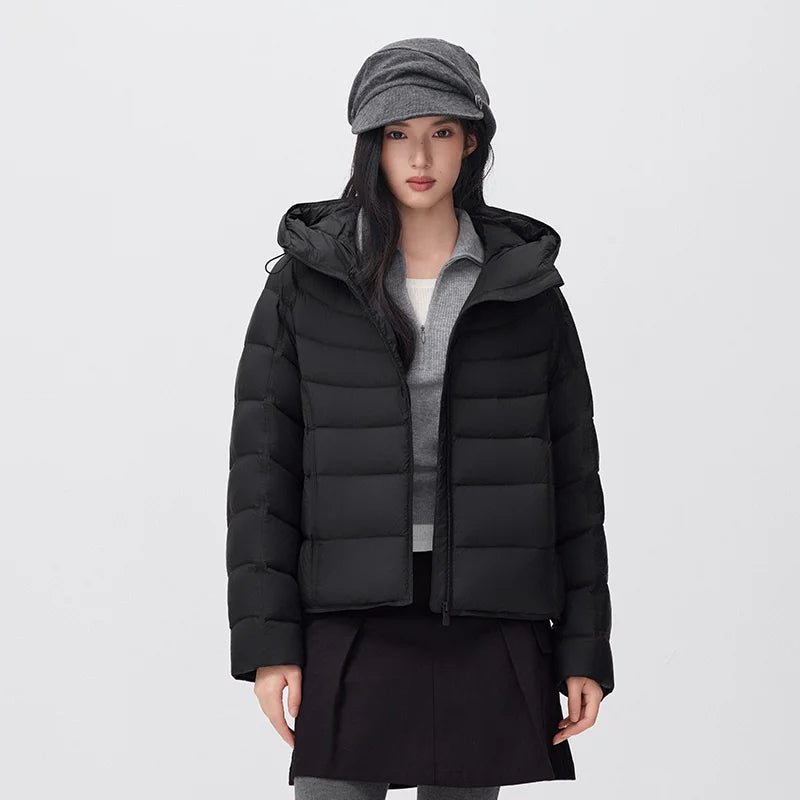 Semir Women Down Jacket 90 Percent Down Fill Water Repellent Loose Fit Hooded Versatile Quilted 2026 New Winter Daily Wear