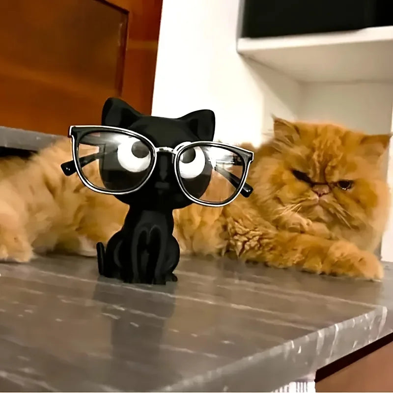 1/2Pcs 3D Printed Cat Glasses Holder -Cute Plastic Desk Organizer with Glasses Stand, Display Ornament & Glasses Storage Rack.