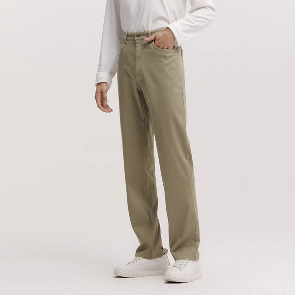 ខោ Semir សម្រាប់បុរស រដូវផ្ការីក ពណ៌សុទ្ធ ងាយស្រួលប្រើ ជើងត្រង់ ម៉ូដសាមញ្ញ ចង្កេះយឺត ខោវែង