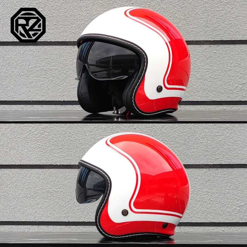 ORZ Retro Motorcycle Helmet Men's and Women's Half Helmet Cruise 3/4 Helmet Scooter Cruise