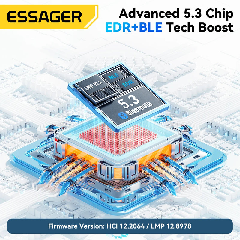 ឧបករណ៍ភ្ជាប់ប៊្លូធូស Essager USB Dongle Bluetooth 5.3 សម្រាប់កុំព្យូទ័រ កុំព្យូទ័រយួរដៃ ឧបករណ៍បំពងសម្លេង ឧបករណ៍ទទួលសំឡេង កណ្ដុរឥតខ្សែ ក្តារចុច ឧបករណ៍បញ្ជូន USB