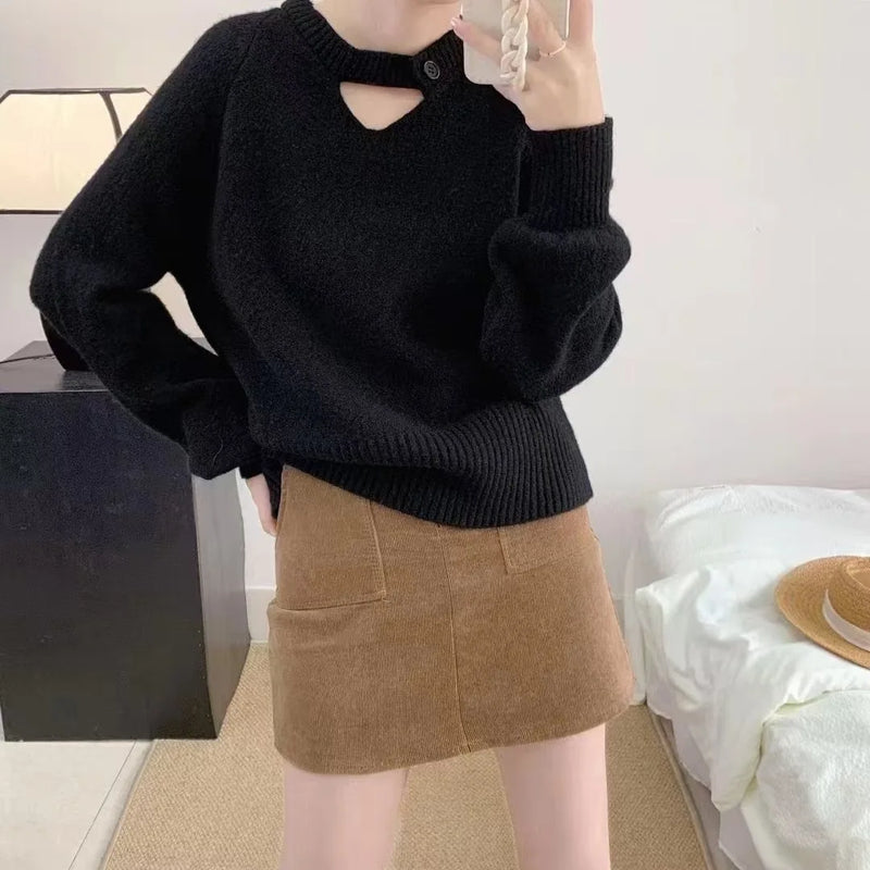 Spring Autumn 2026 New Bottom Knitted Sweater Fashionable Knitwear Top Woman Pullover Jumper Shirt Ladies Tops Pull Femme