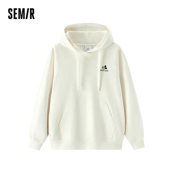 អាវក្រណាត់ Semir Slouchy សម្រាប់នារី រចនាបថសាមញ្ញ ដៃអាវរលុង បែប Raglan មានមួក ប៉ាក់បែបសប្បាយៗ ពាក់ប្រចាំថ្ងៃបានស្រួល