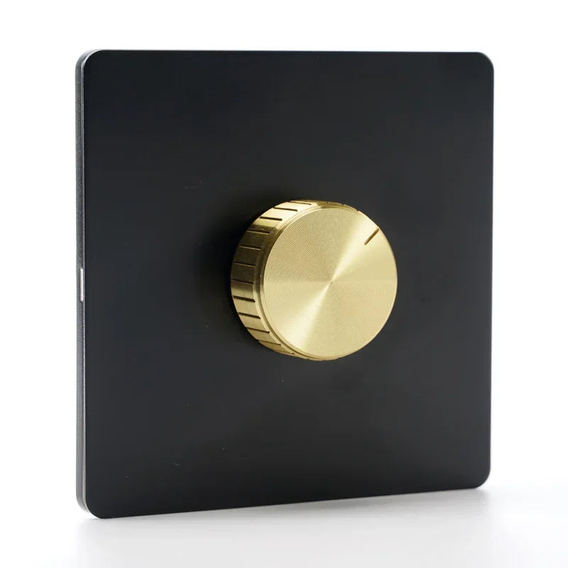 Depoguye High Quality Retro European Lamp Switch Socket, Stainless Steel Brass Toggle Switch Plate, Household Wall Lamp Switch