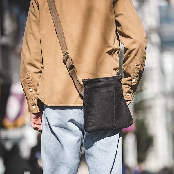 Maden Workwear កាបូបស្ពាយស្មាតែមួយបែប Retro កាបូបប្រេងក្រអូប កាបូបអ្នកដឹកជញ្ជូន Mailman កាបូបក្រណាត់ការពារទឹកជ្រាបចាស់ ធន់នឹងការពាក់