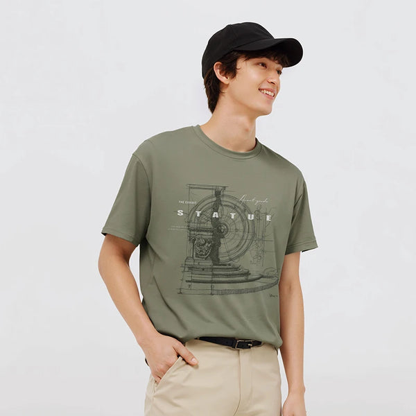 អាវយឺតបុរស Semir ឆ្នាំ ២០២៦ បែបអាមេរិកាំងបែប Retro បោះពុម្ពដោយប៉ាក់ កអាវរលុងបន្តិច ម៉ូដធម្មតា ទន់