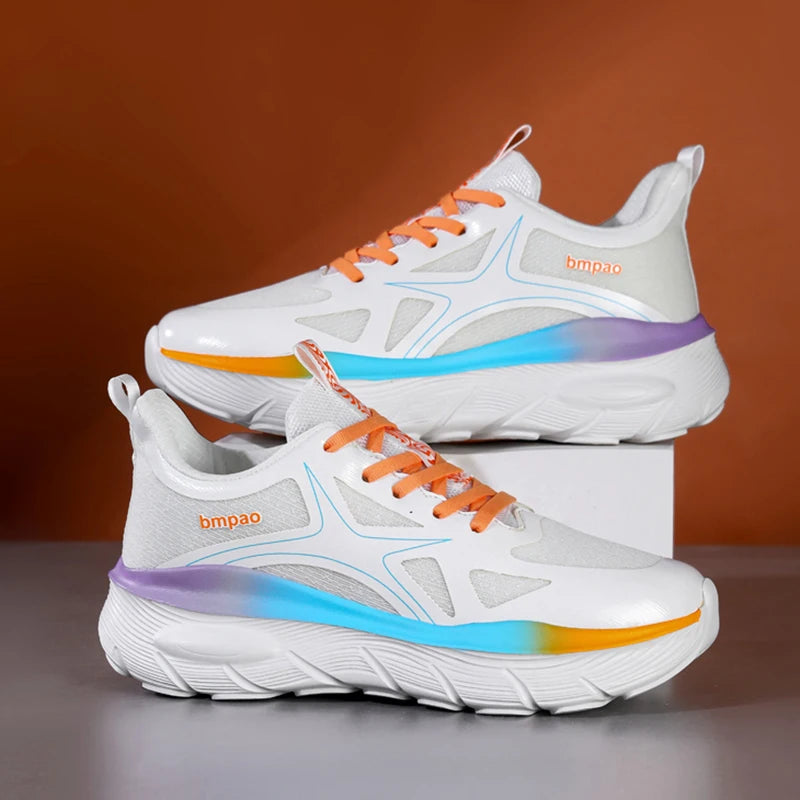 Couples Sports Shoes 2026 New Trendy Lightweight Thick-Sole High-Quality Outdoor Training Mesh Lace-up Sneakers for Men