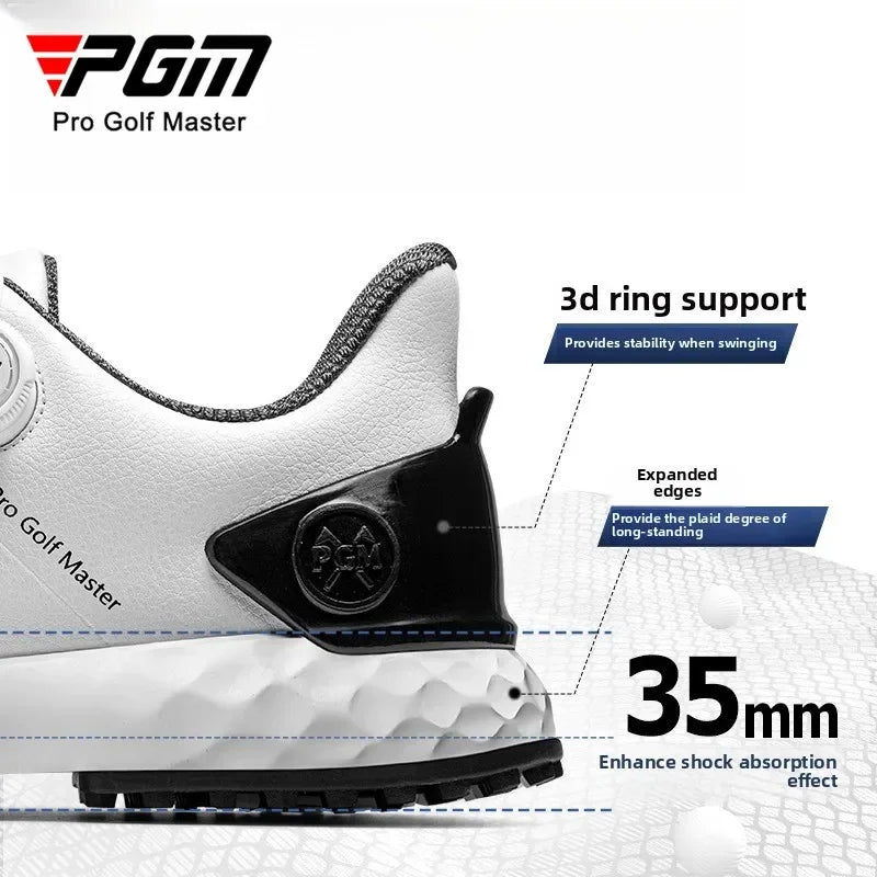PGM Men Golf Shoes Comfortable Cushioning Knob Lace Breathable Anti Slip Height Boosting Outdoor Sports Sneakers XZ421