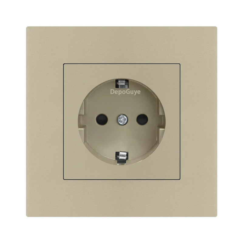 EU Standard Double USB Wall Power Socket,Electrical Socket Wall Plug with Type-c Usb Fast Charing Port 16A PC Panel Outlet 220V