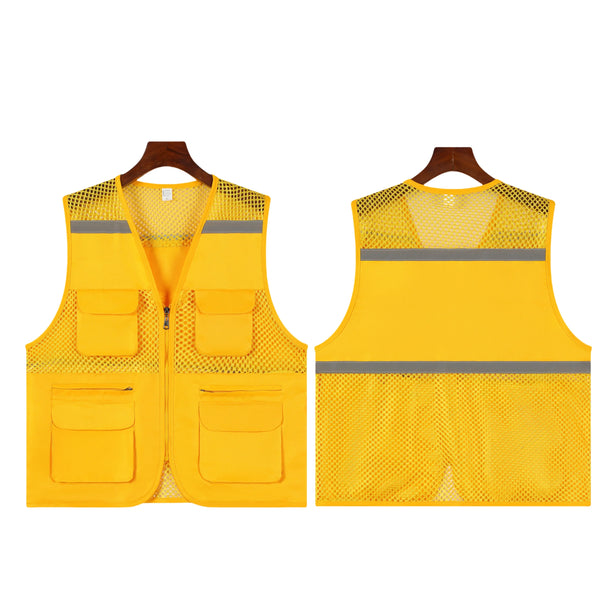 V-Neck Three-Dimensional Pocket Fishing Net Breathable Vest Multi-Pocket Fishing Work Clothes Custom Logo Group Uniforms