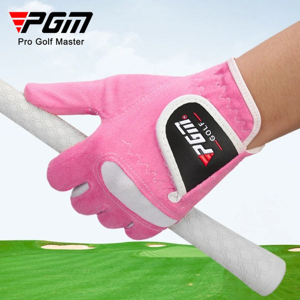 1 Pair Golf Gloves Women's Sports Microfiber Cloth Glove Soft Breathable Sunscreen and Anti Slip ST009