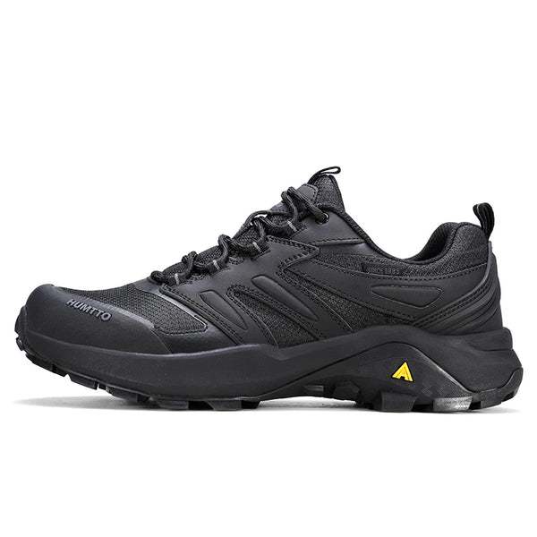 HUMTTO Outdoor Shoes for Men Anti-slip Sneakers Breathable Hiking Shoes Lightweight Black Walking Trainers Casual Trekking Boots