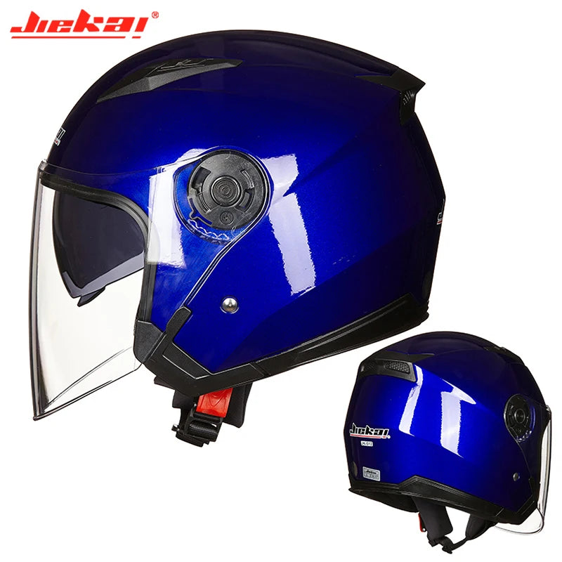 Genuine JIEKAI Helmet Motorcycle Motorbike Dual Lens Summer Winter Open Face Helmet Moto capacete para motocicleta casco512