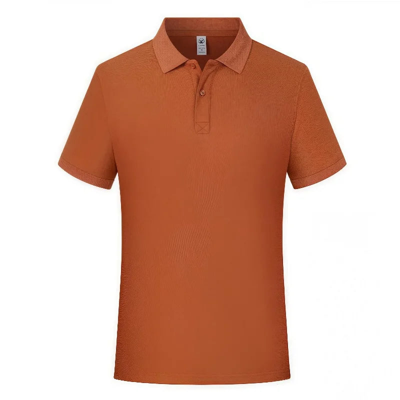 2026 Refreshing and breathable solid-color polo men's T-shirt is casual and loose suitable for men with simple lapel collars