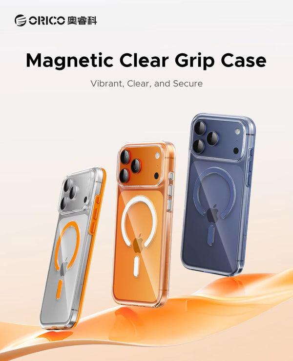 ORICO Magnetic Phone Case for iPhone 17 Clear Proof Slim Rugged Shockproof Protective