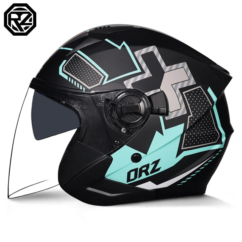 Latest High Quality Motorcycle Helmet Half Covering Dual Lens Cascos para Motos Male Female Couple Capacetes de Moto