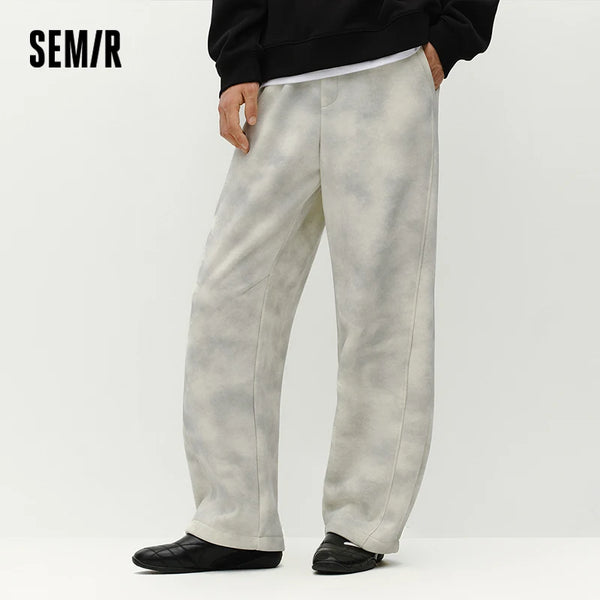 ខោបុរស Semir រាងរលុងជើងកោង លាងសម្អាតពណ៌ 2026 ថ្មីសម្រាប់ពាក់ប្រចាំថ្ងៃរដូវរងា រចនាប័ទ្មទីក្រុង ធម្មតា អាកាសធាតុត្រជាក់ ស្រទាប់
