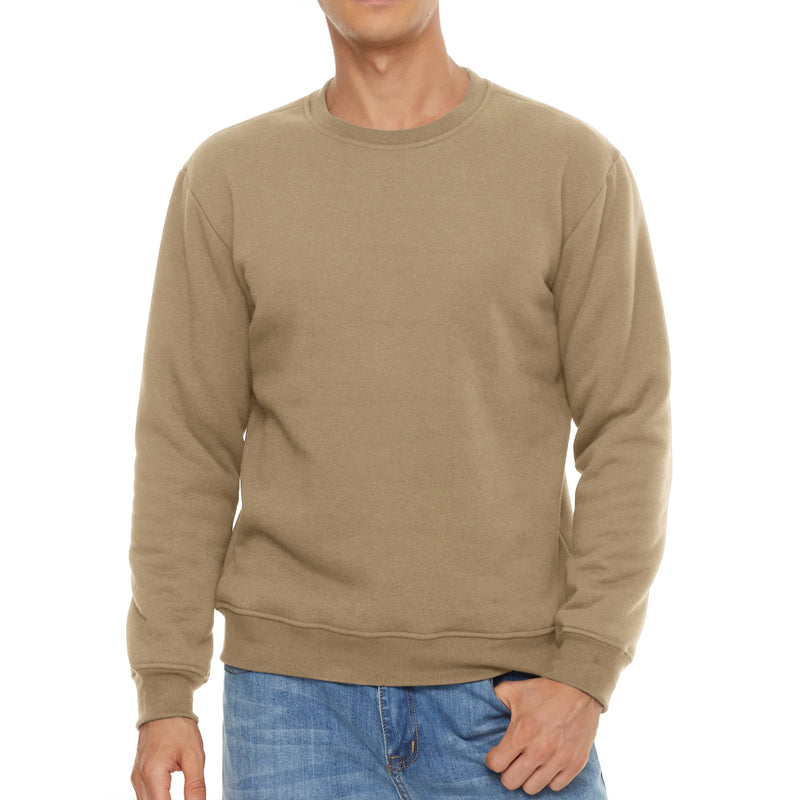 TACVASEN Men's Winter Fleece Pullover Sweatshirt, Long Sleeve Crew Neck, Warm Lambswool Lining, Thick Underwear