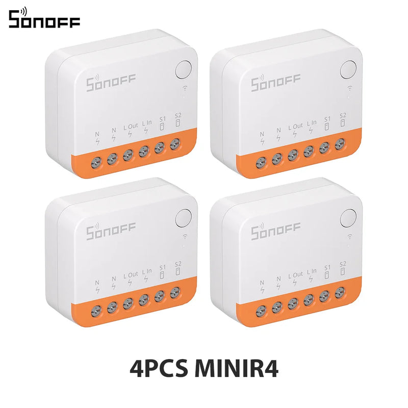 SONOFF MINIR4 Extreme WiFi Smart Switch 1-10PCS Tiny Size External Switch Control Detach Relay Mode via EWeLink Alexa Google