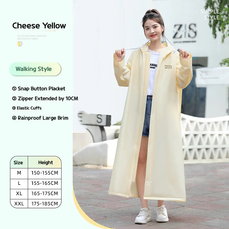 អាវភ្លៀង Poncho វែងពេញប្រវែងប្រឆាំងនឹងព្យុះភ្លៀងសម្រាប់មនុស្សពេញវ័យដែលពាក់ឡានអគ្គិសនី
