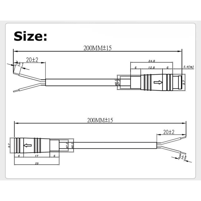 10Sets M6/M8 Multi-Pin Electric Butt Connector 2/3/4/5/6 Pin 20cm Cable Plug, Julet Style for Scooter, Motorcycle, EV Control