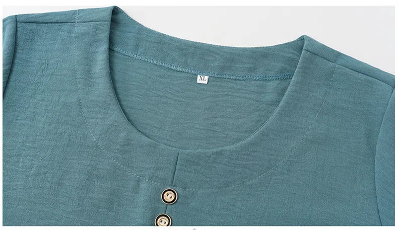 ឈុតគេងសម្រាប់ស្ត្រី XL-5XL ខោកាព្រីដៃខ្លី កប្បាស បោះពុម្ពបែបវីនថេច សម្លៀកបំពាក់សម្រាប់យាយ រលុង ម្តាយចាស់ជរា