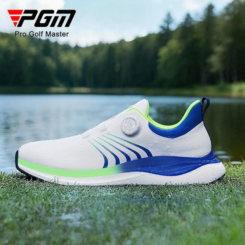 PGM Men's Golf Shoes with Super Soft Knob Shoelaces and Super Waterproof Casual Sports Sneakers XZ446
