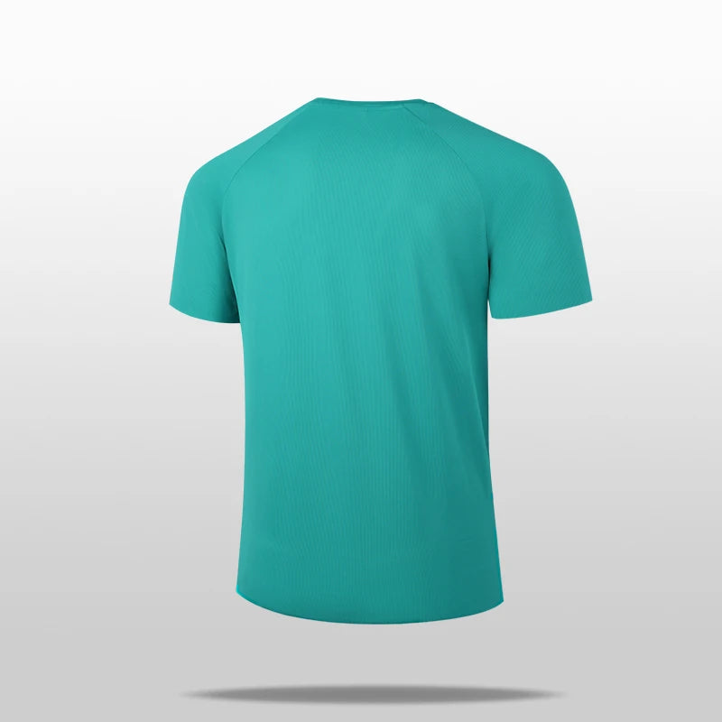 High Quality Men Breathable Fast Drying Running Sports Fitness Breathable Comfortable Short Sleeve T-Shirt Casual Light Gym Tops