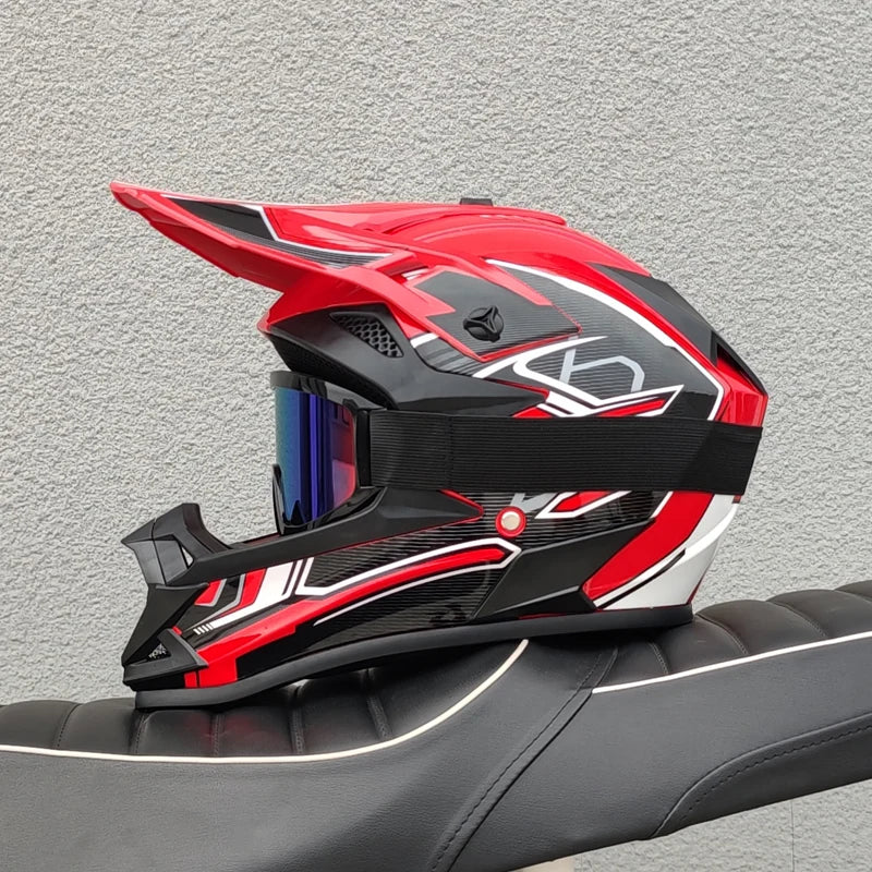 DOT Approved Motocross Helmet Full Face Dirt Bike Offroad Helmet Adjustable Sun Visor for ATV Quad Mountain Bike
